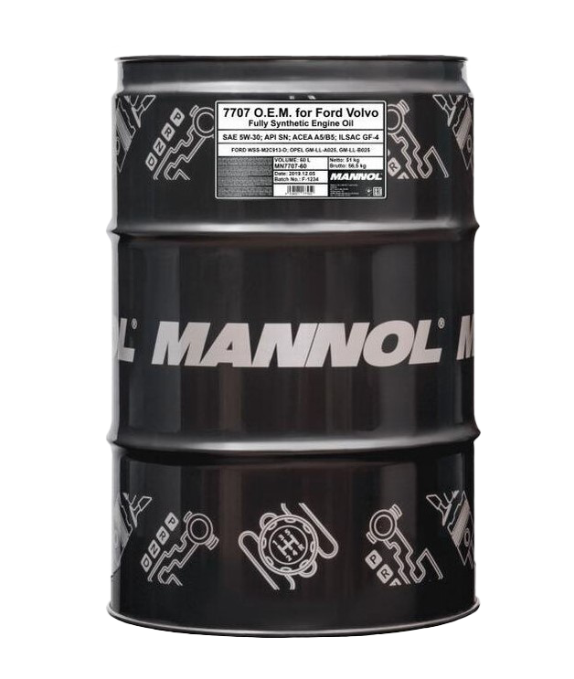 Моторное масло Mannol 7707 O.E.M. for Ford Volvo 5W30, 60л (Mannol: MN7707-60)